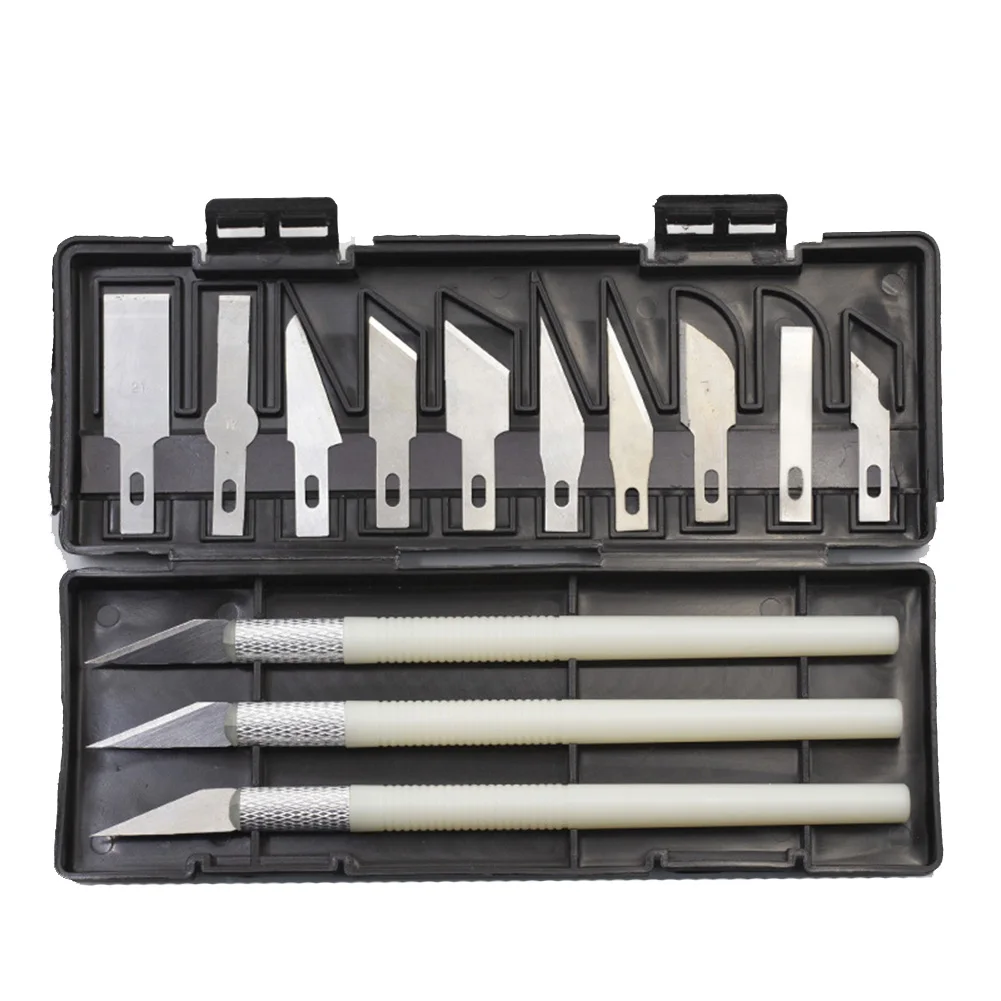 

13Pcs/set Woodworking Carving Knife Precision Wood Cutter Knifes Set Sculpture Engrave Sharp Metal Scalpel Woodcarve Blades