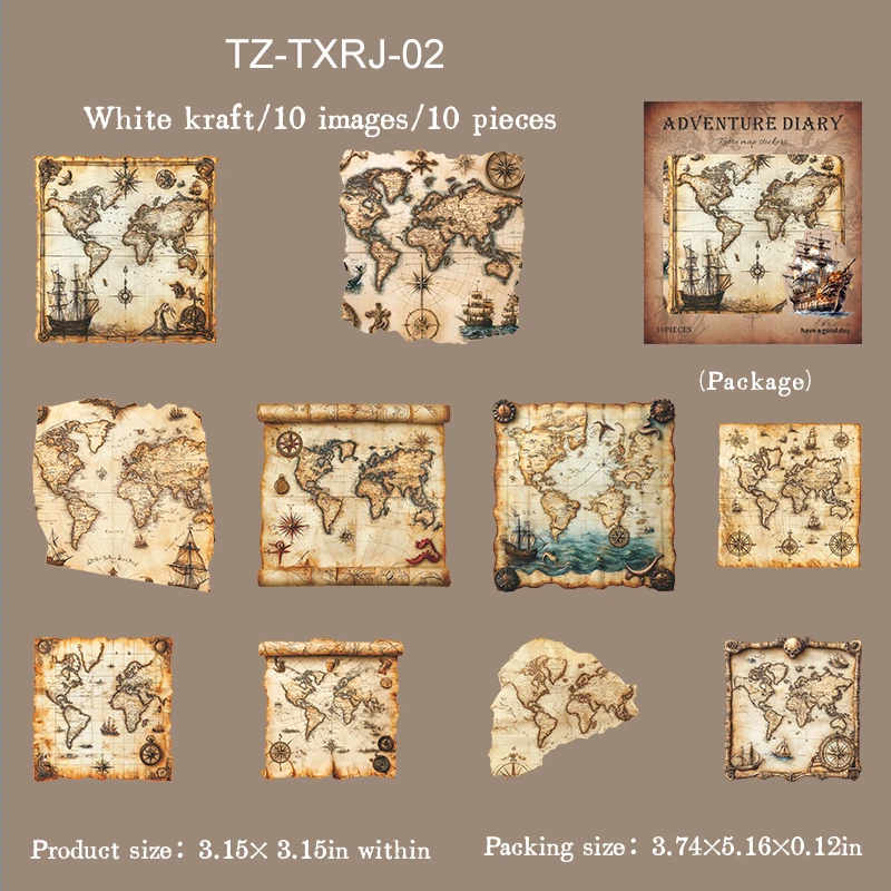 

Винтажная наклейка "Морской лес" для дневника