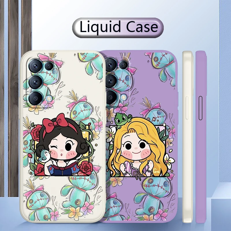 

Disney Snow White For OPPO Find X5 Pro X3 Pro X2 Neo 7Z 6 5 4Z 2Z SE Lite Pro 4G 5G Liquid Rope Silicone Phone Case