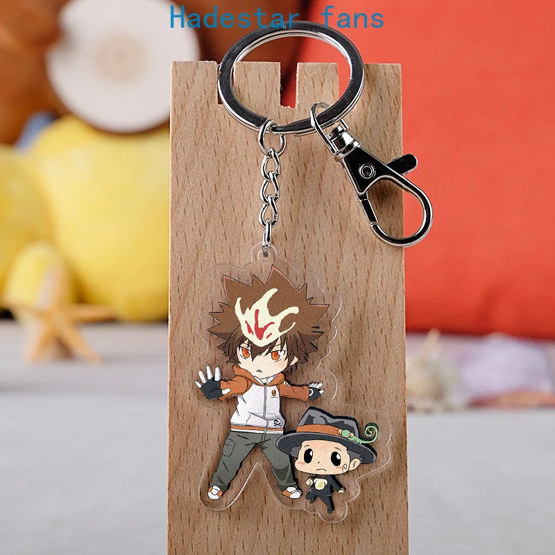 

Брелок мультяшный Hitman Reborn, 10 шт./лот, акриловый брелок Sawada Tsunayoshi Reborn, кулон, брелок для поклонников, подарок, Размер 5,5 см