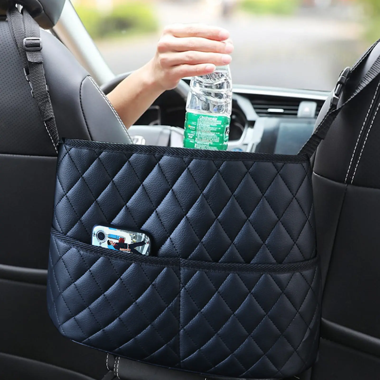 

Car Handbag Holder Seat Back Purse Organizer Wallet Storage Bag Interior Auto Seat Hanger Storage Bag Hanging Pocket Handbag