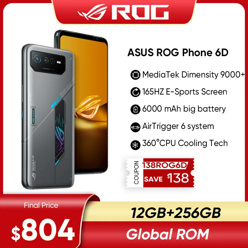 Najtaniej ASUS ROG Telefon 6D Telefon MediaTek Dimensity 9000 + 165Hz E-sport Ekran 6000mAh Bateria 65W Szybkie ładowanie ROG 6D Telefon Komórkowy Cena ASUS ROG Telefon 6D Telefon MediaTek Dimensity 9000 + 165Hz E-sport Ekran 6000mAh Bateria 65W Szybkie ładowanie ROG 6D Telefon Komórkowy