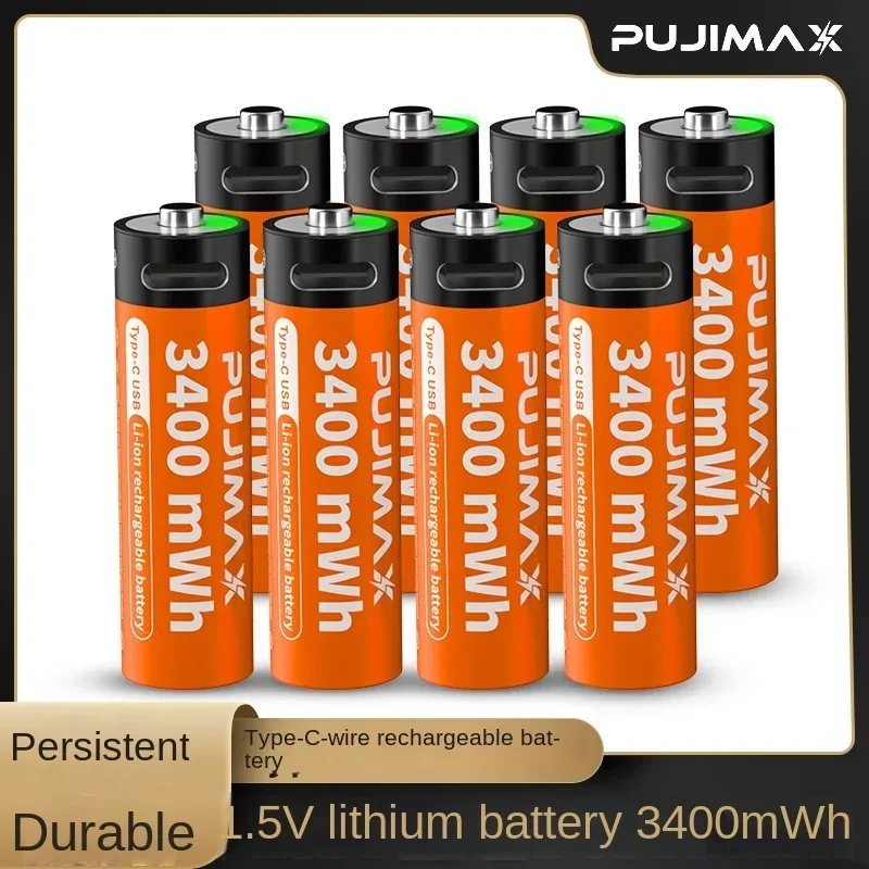 

3400mWh High Capacity USB Rechargeable Batteries 1.5V 5# Battery for Fingerprint Lock Toy