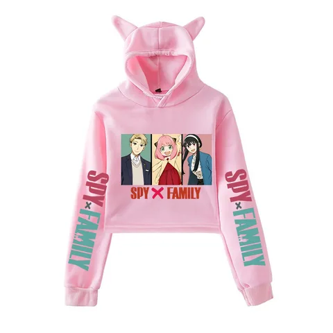 Spy X Family Укороченная толстовка с кошачьими ушками