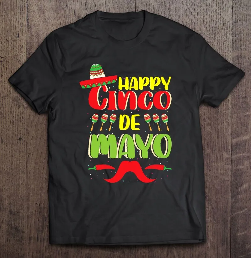 

Футболка большого размера с надписью Happy Five De Mayo, Мужская футболка, мужские футболки для мужчин, футболка для женщин и мужчин