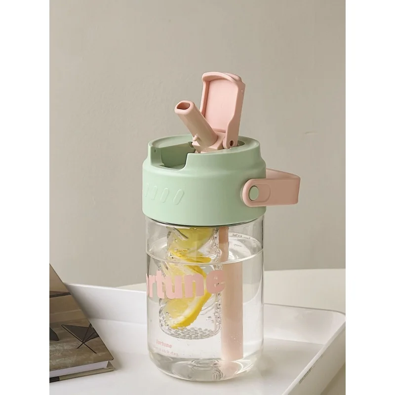 

Water Cup for Girls Good-looking Portable Coffee Cup with Straw Summer 2022 New with Tea Infuser Student's Plastic Cup