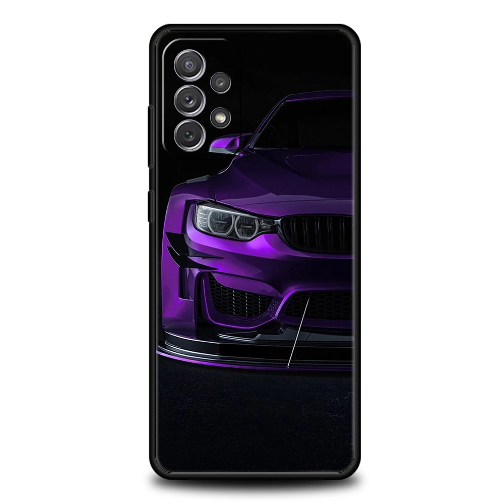 Blue White Black CAR Silicone Case For Samsung Galaxy A32 A52 A13 A22 A72 A51 A71 A41 A11 A31 A21S 5G Luxury Phone Cover Shell