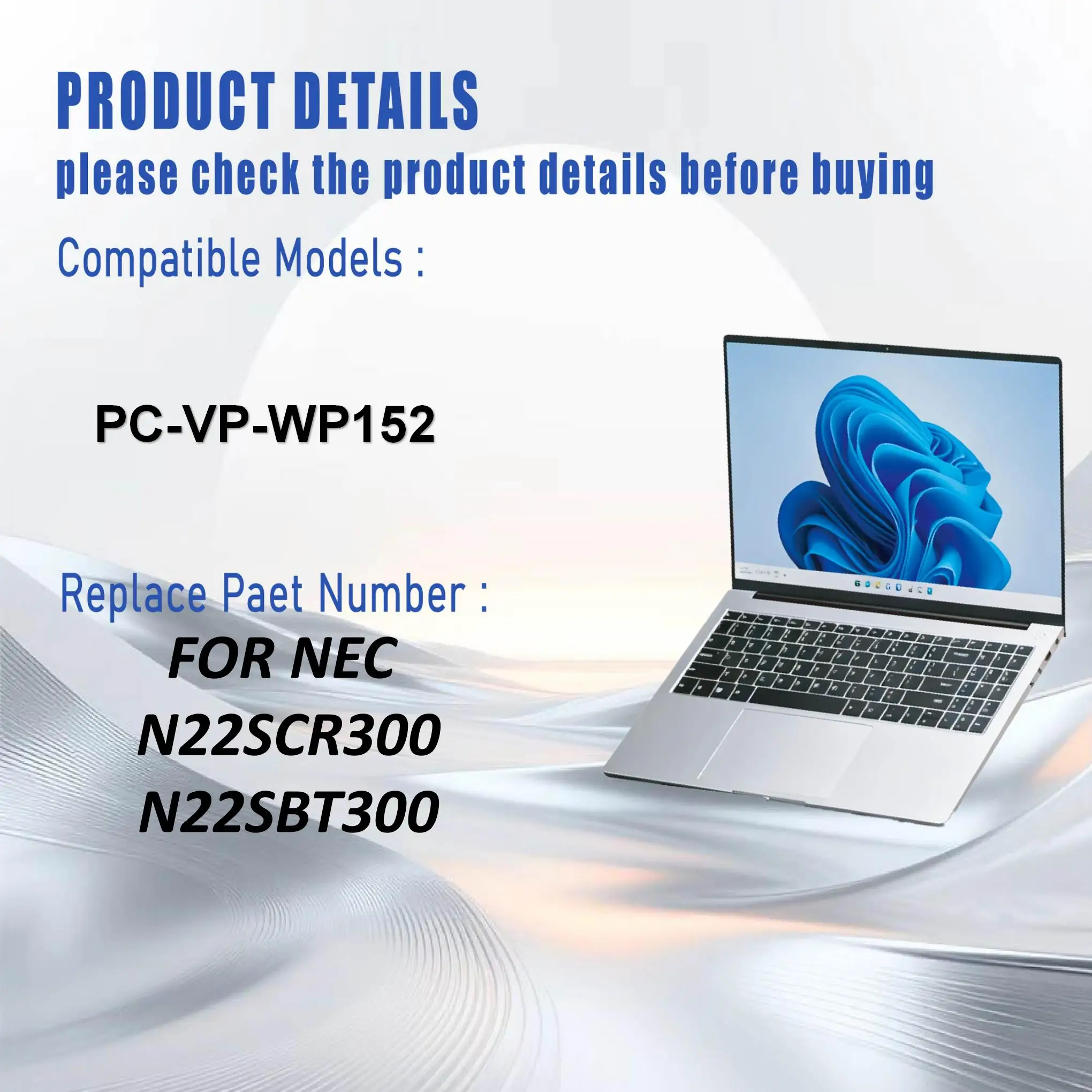Фото Аккумулятор для ноутбука KYTD PC-VP-WP152 для NEC N22SCR300 N22SBT300 11.25V 34Wh 3280mAh №3