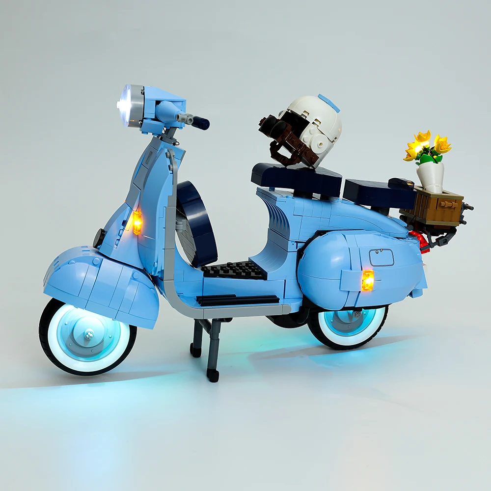 Фото Набор со светодиодный Ной подсветкой для Creator Expert 10298 Vespa 125, модель мотоцикла, строительные блоки светильник, без модели №2