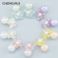 chengrui ma45jewelry accessories18k gold platedcandy crystal ballkorean design flower earringshand made6pcslot