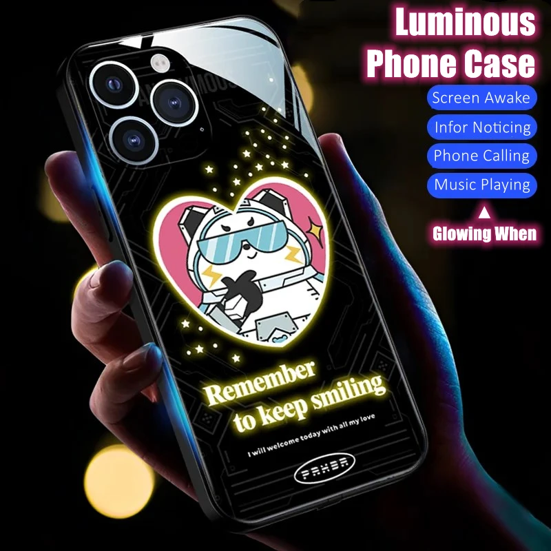 Emotes панда светодиодный светящийся чехол для телефона из закаленного стекла iPhone 11