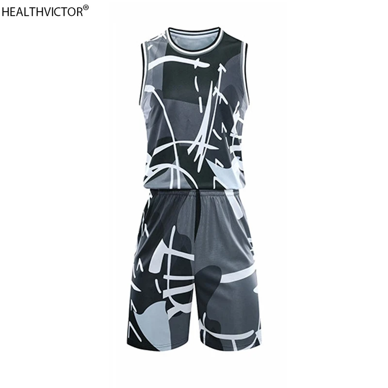 

Quick Dry Fashion Printing Sports Suit Tank Tops Custom Unisex Men Women Basketball Jerseys Shorts Set Uniform Kit Tracksuit