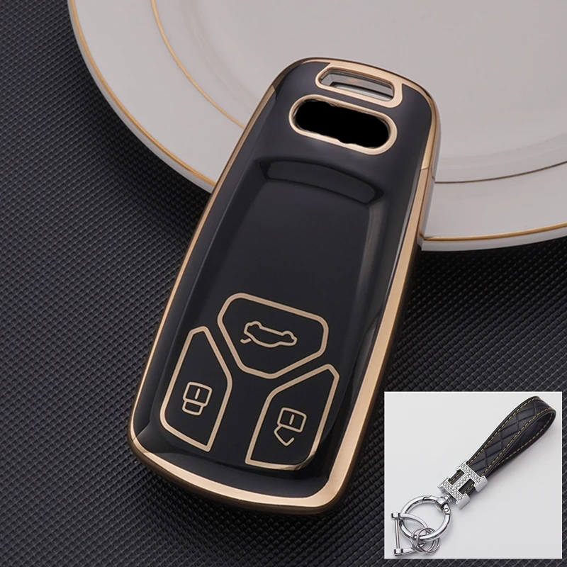 

Fashion TPU Car Key Case Full Cover Fob For Audi A6 A5 Q7 S4 S5 S7 A4 B9 A4L 4m 8W Q5 TT TTS RS 8S Coupe Car Styling Accessories
