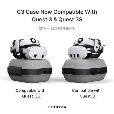 Чехол BOBOVR C3 для Quest3/Quest 3S S3 Pro, коробка для хранения с ремешком, три универсальных режима, настольная подставка для аккуратного рабочего пространства