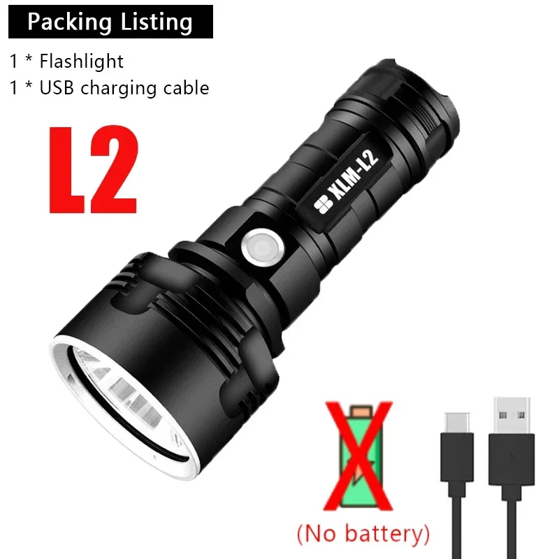 

USB перезаряжаемый фонарик P70 черный