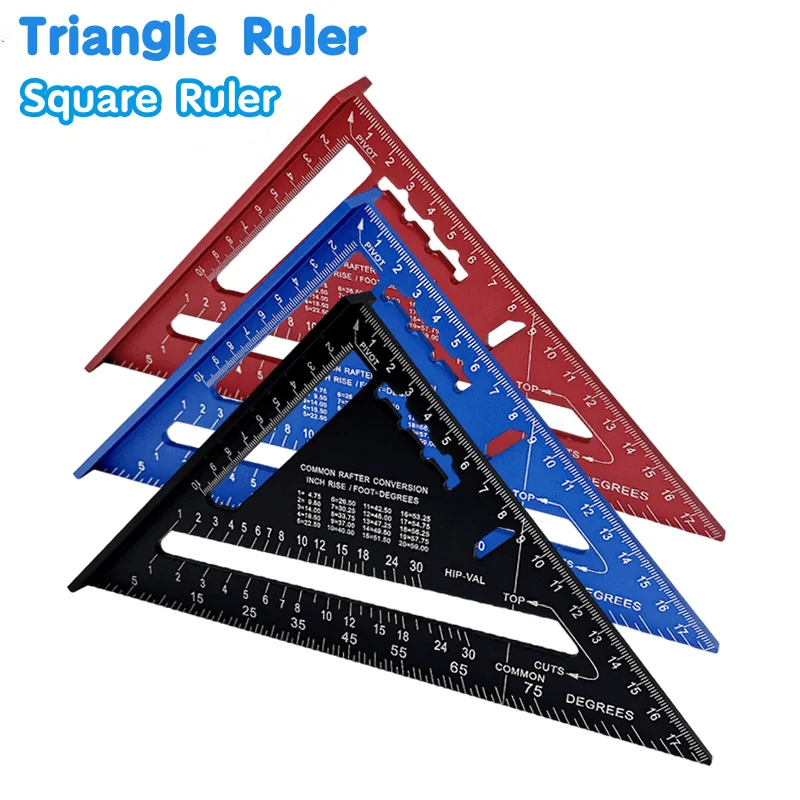 

7inch 90° Triangle Carpenter Square Ruler Aluminum Alloy Triangular Ruler Measuring Square Ruler Woodworking Tools
