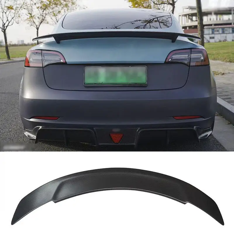 

Задний кованый спойлер из углеродного волокна, комплект кузова, багажник заднего крыла для Tesla Model 3, автомобильные аксессуары