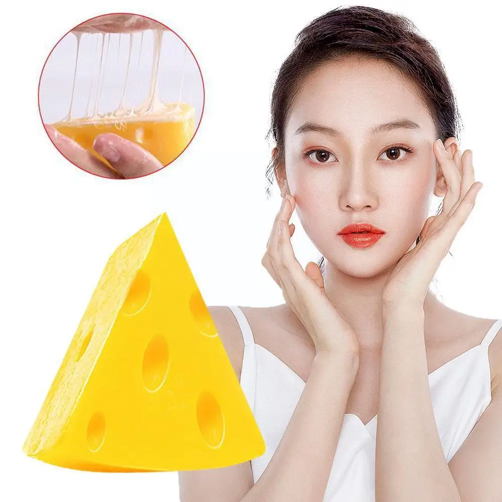 

Cheese Soap Mite Removal Soap Cheese Anti-mite Soap Brushed Cleansing Special Design Brightening Soap for Women I2B2