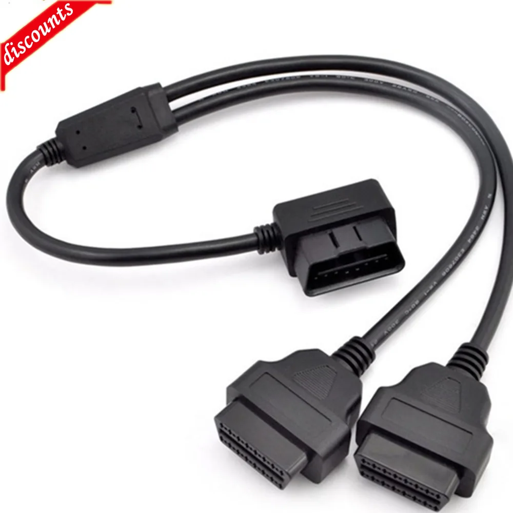 

L-образный кабель Obd2 с одной точкой, двумя удлиненными линиями, углом 90 градусов, одним сопротивлением, двумя соединениями, переносной провод, 16-точечный шток, Интерфейсный шнур Obd