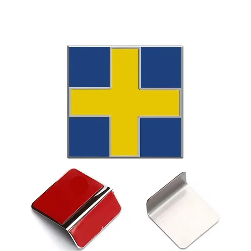 

Передняя решетка автомобиля, капот, багажник, эмблема, логотип, декоративная наклейка, металлическая наклейка на тюнинг автомобиля для Volvo Polestar XC80 V70 V90 S70 S80 S90, шведский флаг