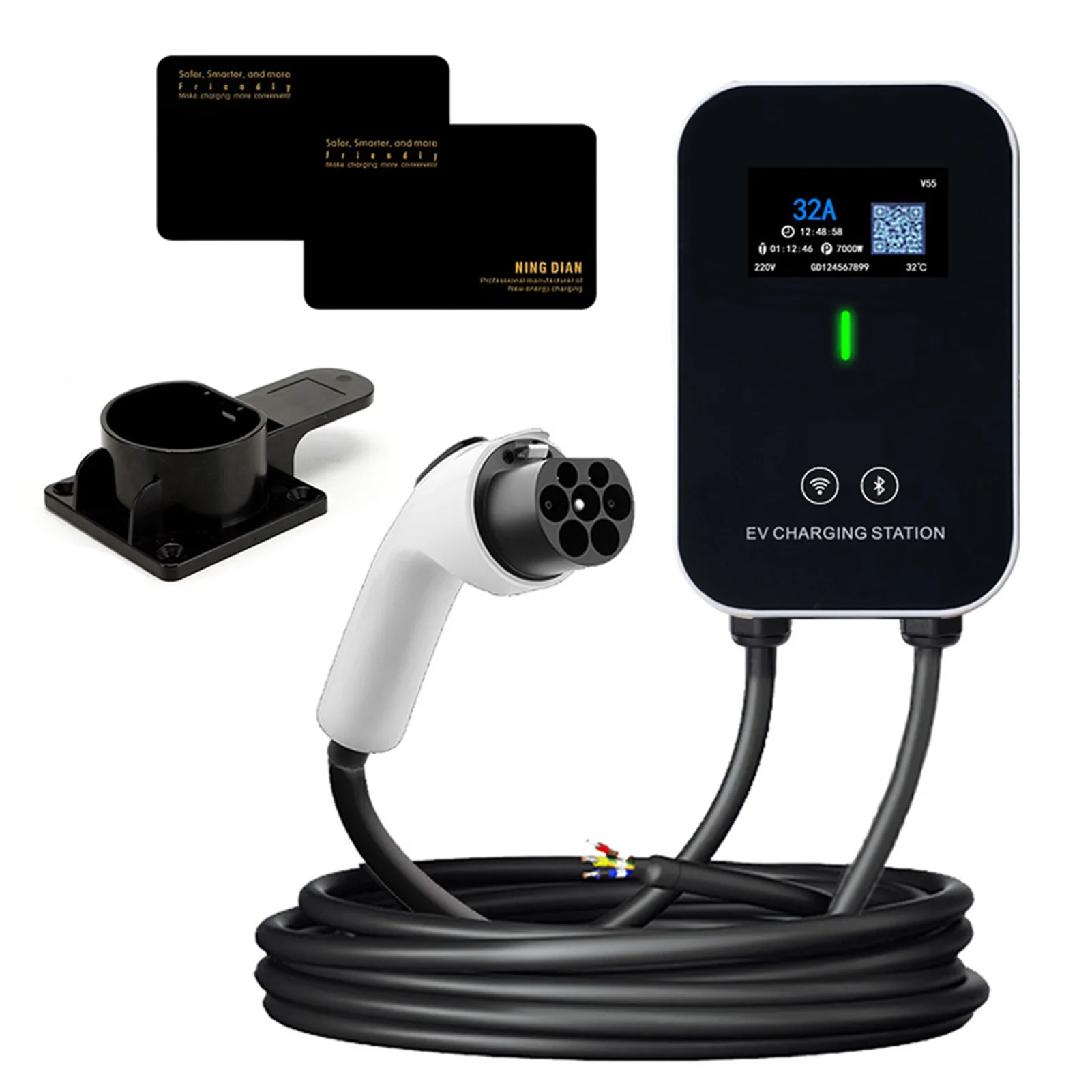 

Станция зарядного устройства для электромобилей GBT с управлением через приложение EV Wallbox Swipe Card/Plug And Play Дополнительное приложение + Plug and Play 32A 7KW