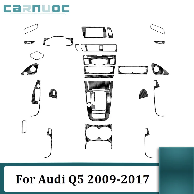 

For Audi Q5 2009-2017 Without Navigation Carbon Fiber Black Various Parts Stickers Car Interior Decorative Accessories
