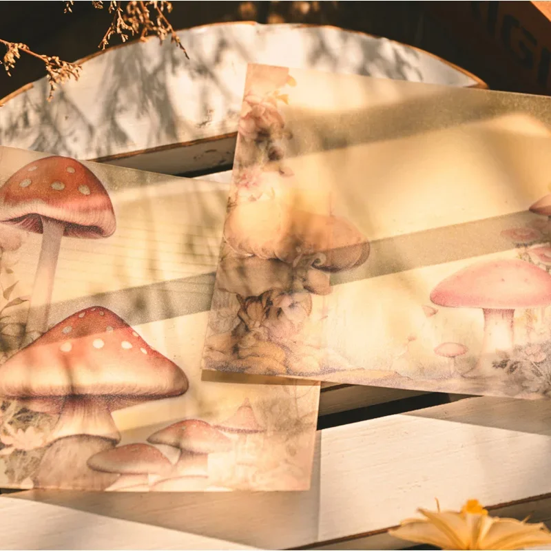 12 листов винтажные прозрачные наклейки в виде грибов 3 х3 дюйма