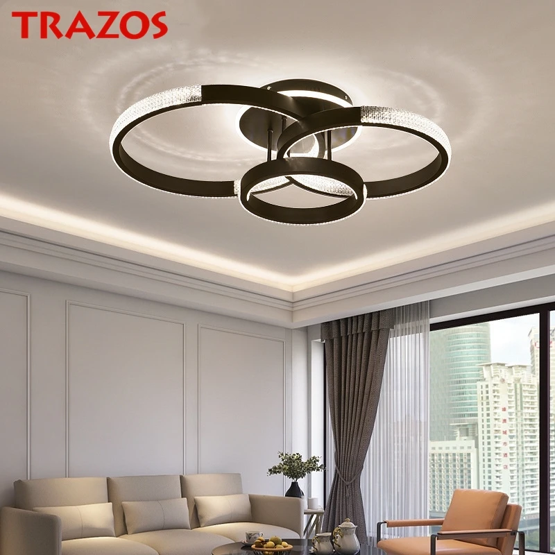

Black Modern Led Ceiling Lights For Bedroom Study Room Light Simple Ceiling Lamp Round Acrylic Ceiling Lamp light fixtures
