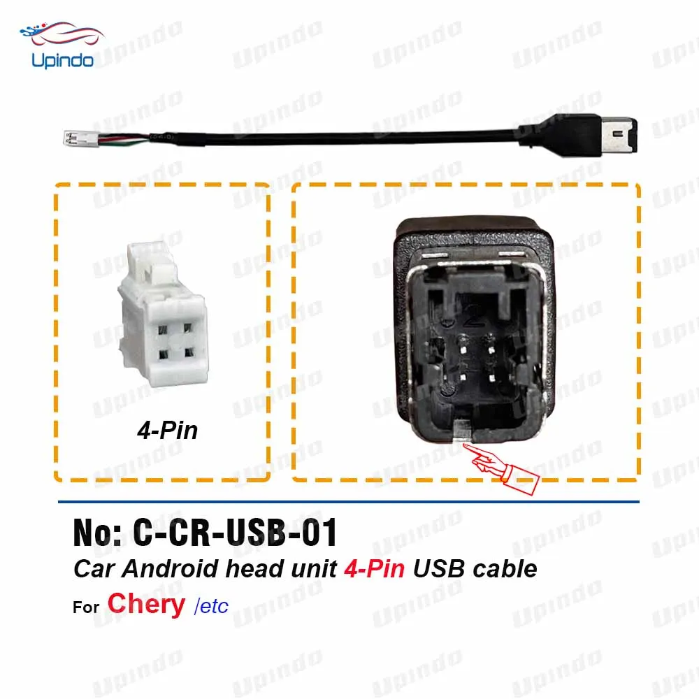 

4-контактный USB-разъем, автомобильный радиокабель, жгут проводов, головное устройство Android, 4-контактный переходник для Chery Arrizo Tiggo 3 5 7 GX EX