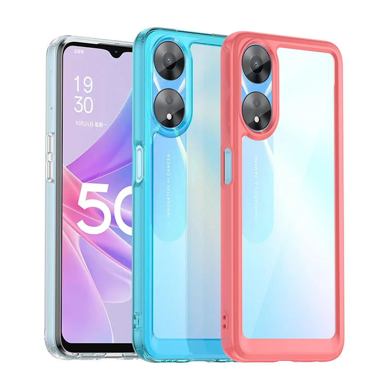 Чехол для OPPO A58 чехол A56S A57 A57S A58X A77 A77S A78 A96 A97 5G противоударный Жесткий ПК + защитный