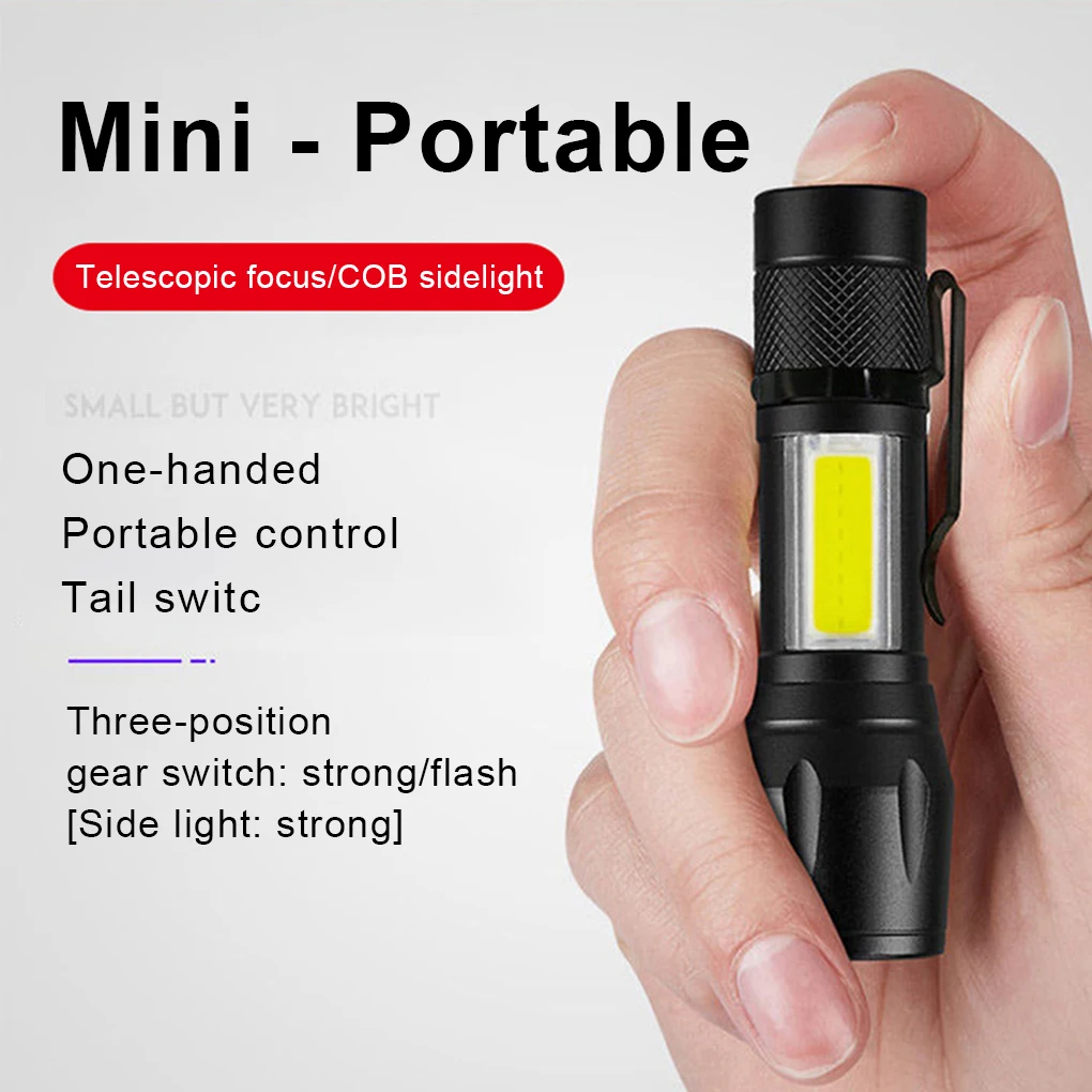 

Portable Flashlight Adjustable Torch 1000lm Lantern Light 3 Mode Detection