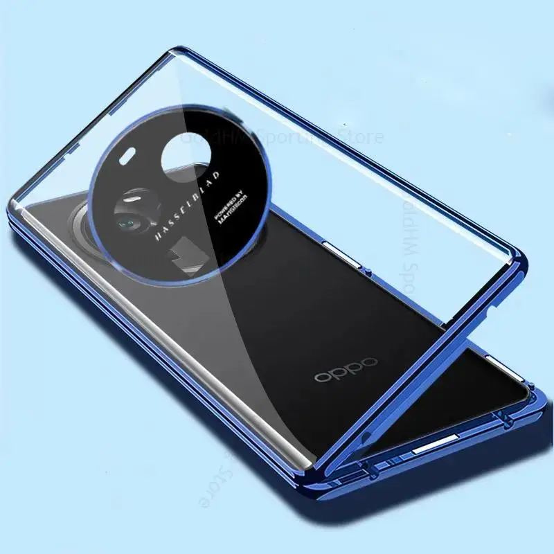 Чехол для телефона из закаленного стекла с магнитной адсорбцией OPPO Find X5 X3 Pro 360