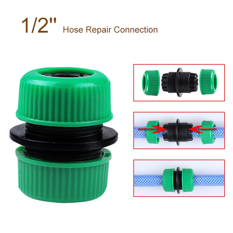 

10Pcs 1/2'' Water Pipe Extension Connector Damaged Hose Repair Couplings Outdoor Garden Irrigation Water Gun Hose Joints Adapter