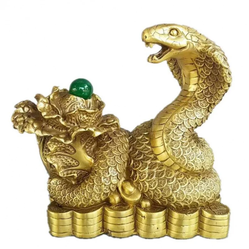 

Copper Statue Pure copper Yuanbao, snake, cabbage, snake, zodiac, snake, stepping on money, snake, household table, cabinet, or