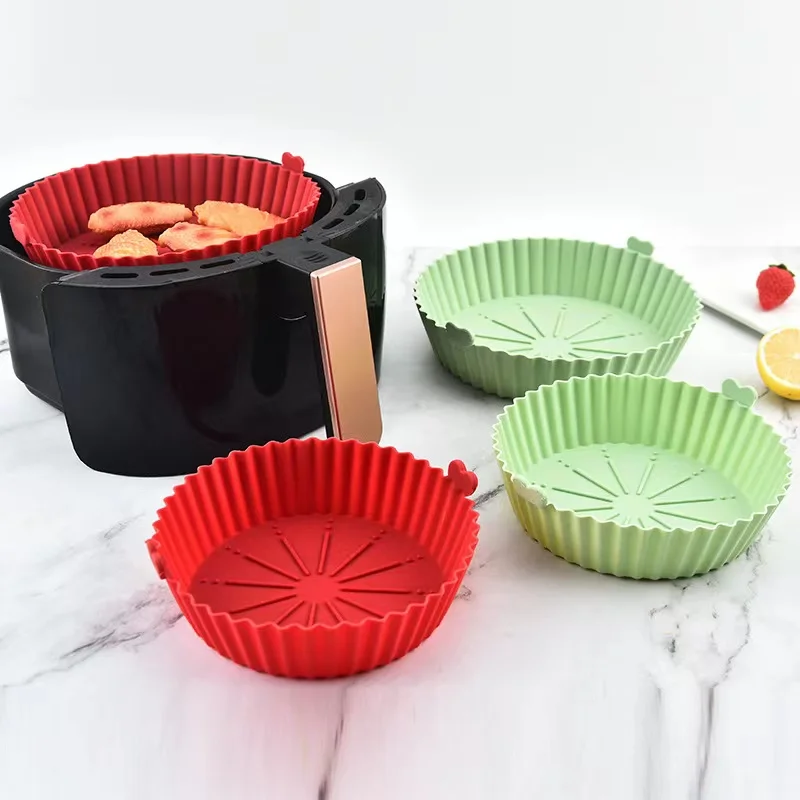 

Air Fryer Silicone Liners Pot Air Fryer Silicone Basket Bowl Replacement of Flammable Parchment Paper Reusable Baking Tray Oven