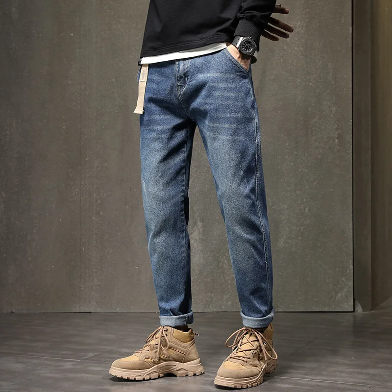 Spring and Autumn 2023 Korean Style Straight Leg Jeans Men's Casual A10