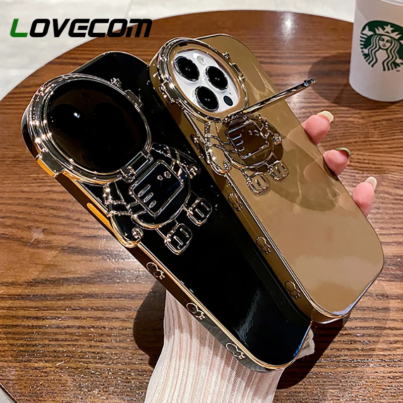 

Чехол-книжка с гальваническим 3D астронавтом для iPhone 11 12 13 14 Pro Max 14Plus XR
