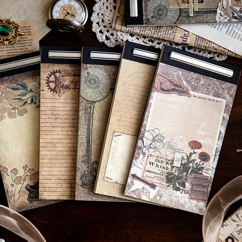 

50 pcs Vintage Decorative paper Diy Hand Account Background paper hand made junk journal Collage material paper