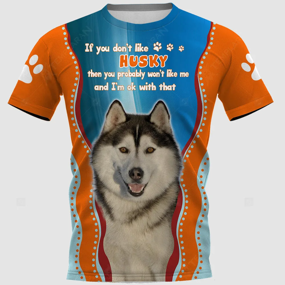 

CLOOCL футболки с изображением Хаски 3D графический Pitbull Полосатый Топ Модный повседневный пуловер тройники с рисунком животных собак