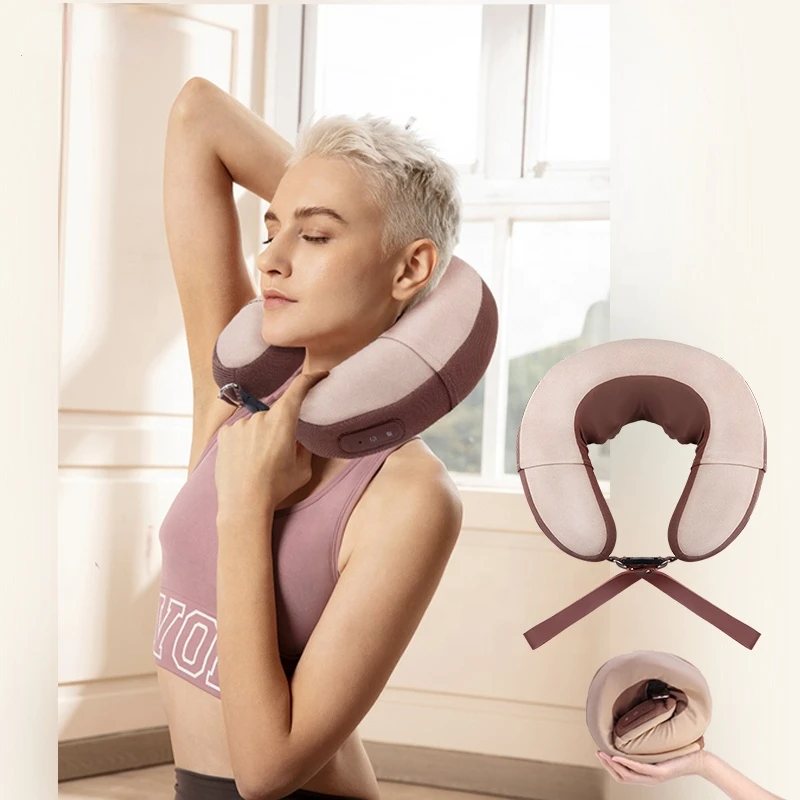 

U Shape Electrical Shiatsu Back Neck Shoulder Body Massager Pain Rehabilitation Massage Pillow Heated Kneading Massage Shawl
