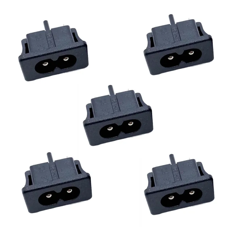 

5pcs AC250V 2.5A 5pcs 2Pin IEC 320 C8 Screw Mount Inlet Plug Socket