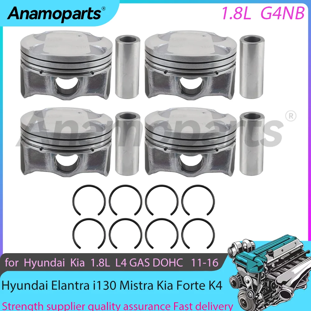 Полный комплект поршней двигателя G4NB 1 8 л подходит для Hyundai Elantra i130 Mistra Kia Forte K4 L4