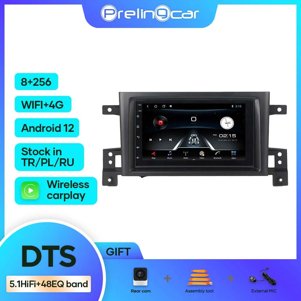 

Prelingcar For SUZUKI GRAND VITARA 07-13 Android 12 Car Monitor 8 256g Carplay RDS GPS Built 2din Radio DVD Player 5.1HIFI DST