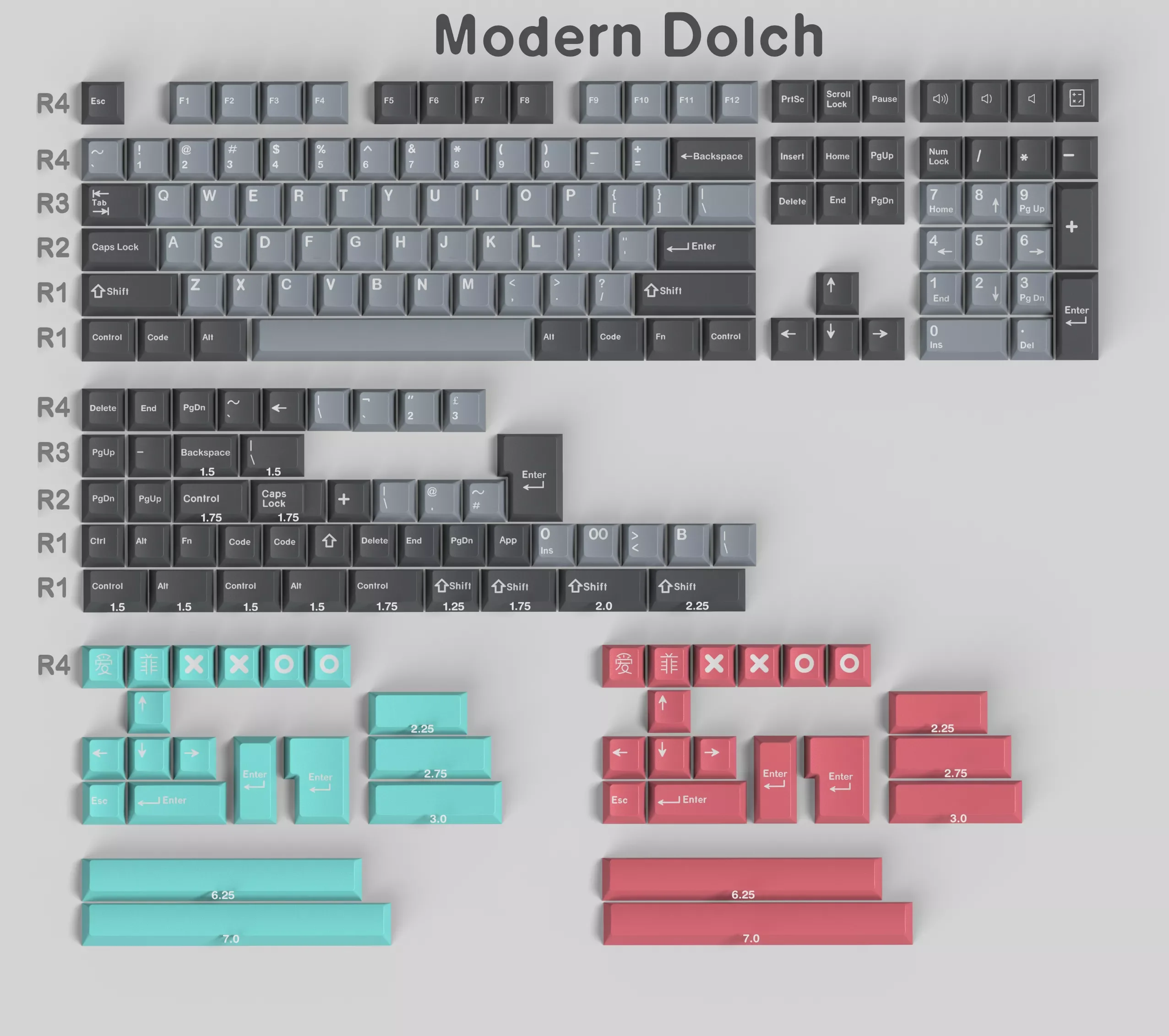 

G-MKY 173 DOLCH Keycaps Cherry Profile DOUBLE SHOT ABS FONT PBT Keycaps ABS Font for MX Switch Mechanical Keyboard