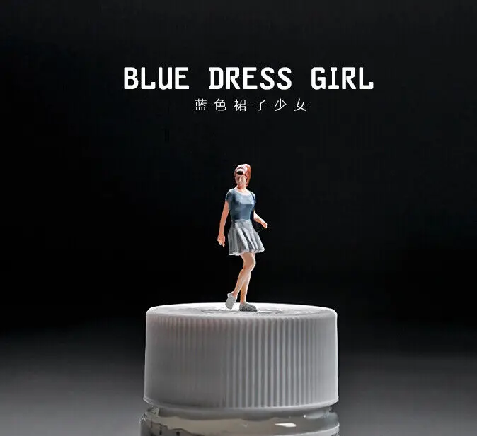 

Масштаб 1/64, фигурка Диона «городская улица», синяя юбка, девушка, модель, демонстрация сцены, модель, коллекционная Подарочная игрушка