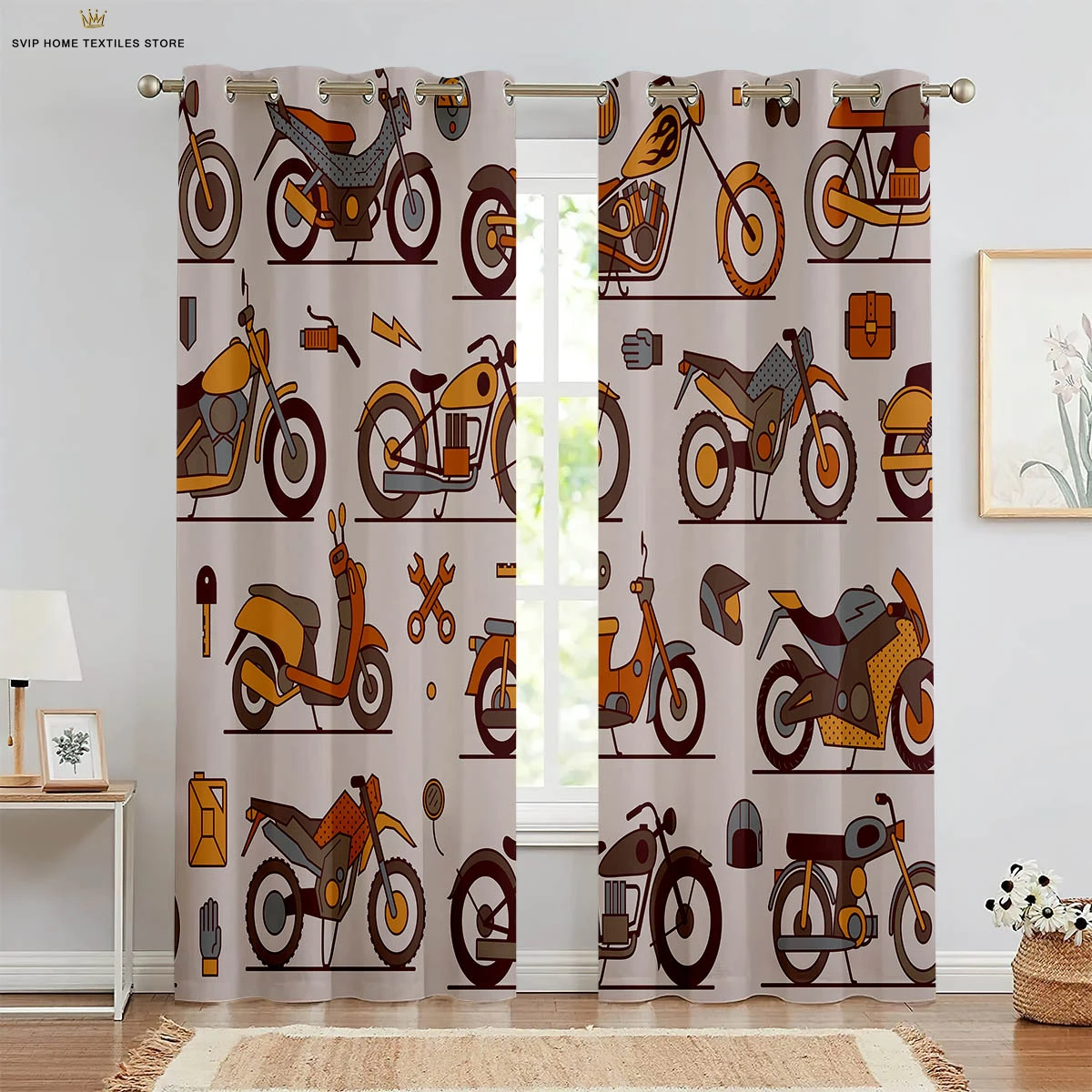 2 шт. крутые гоночные мотоциклетные шторы с 3D принтом декоративные для спальни