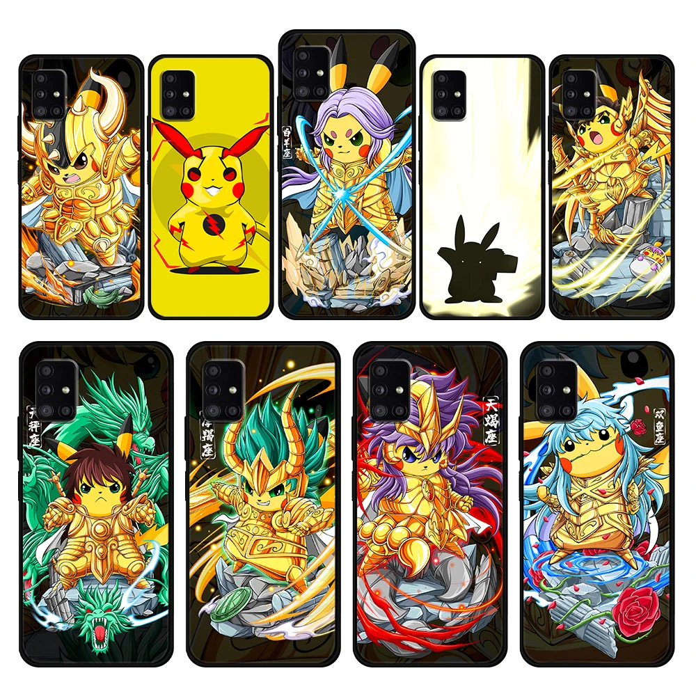 

Pokemon Pikachu Cover Case for Samsung Galaxy A53 A73 A12 A52 A51 A32 A21s A50 A71 A72 A31 4G 5G Protection Original Print Full