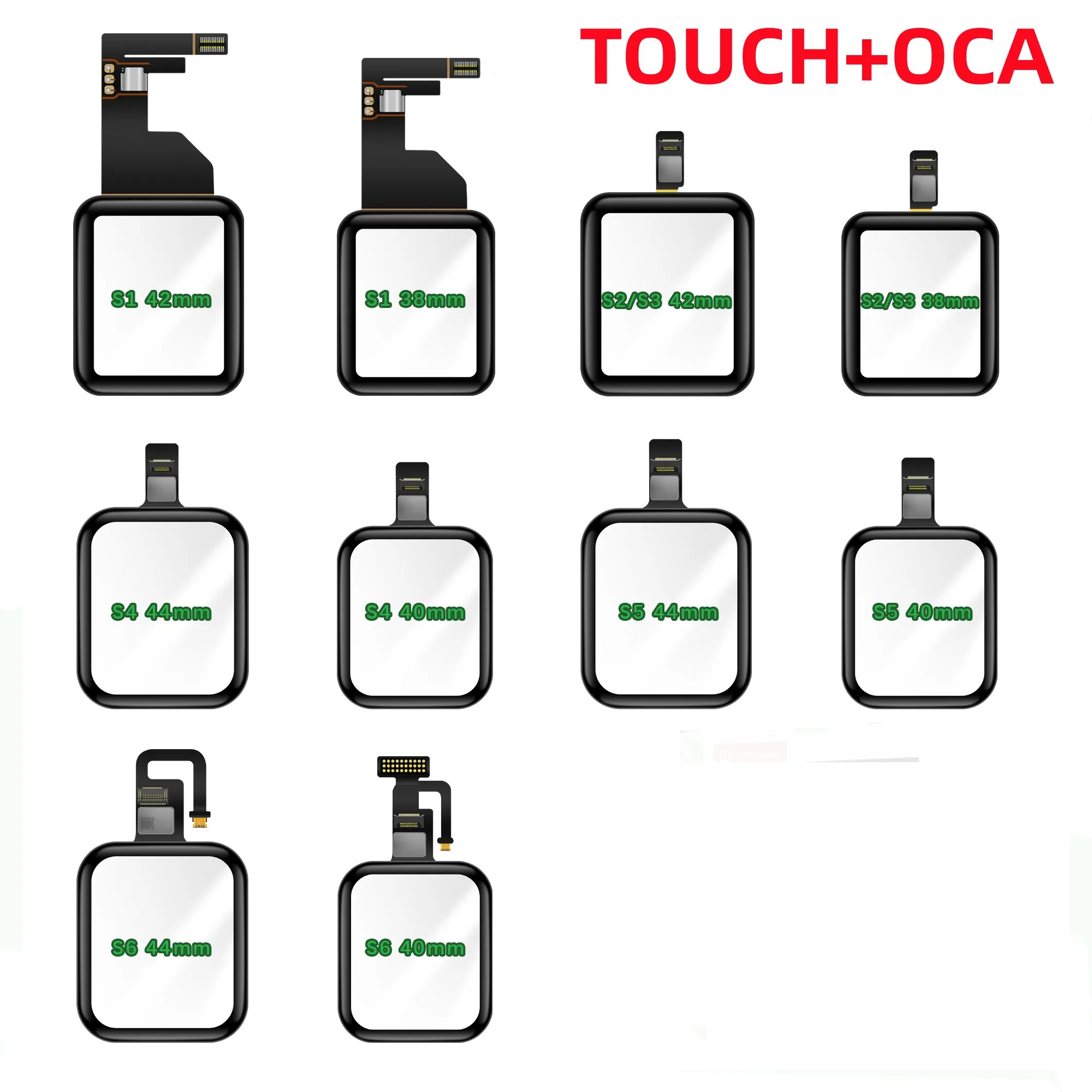 JDL For Apple Watch series SE S2 S3 S4 S5 S6 38mm 42mm 40mm 44mm 41mm Touch + OCA Digitizer Glass Lens Panel TouchScreen |