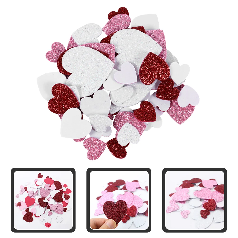

Heart Stickers Glitter Foam Day Sticker Shaped Kids Mini Decals Shapes Valentines Shape Valentine S Hearts Adhesive Wedding