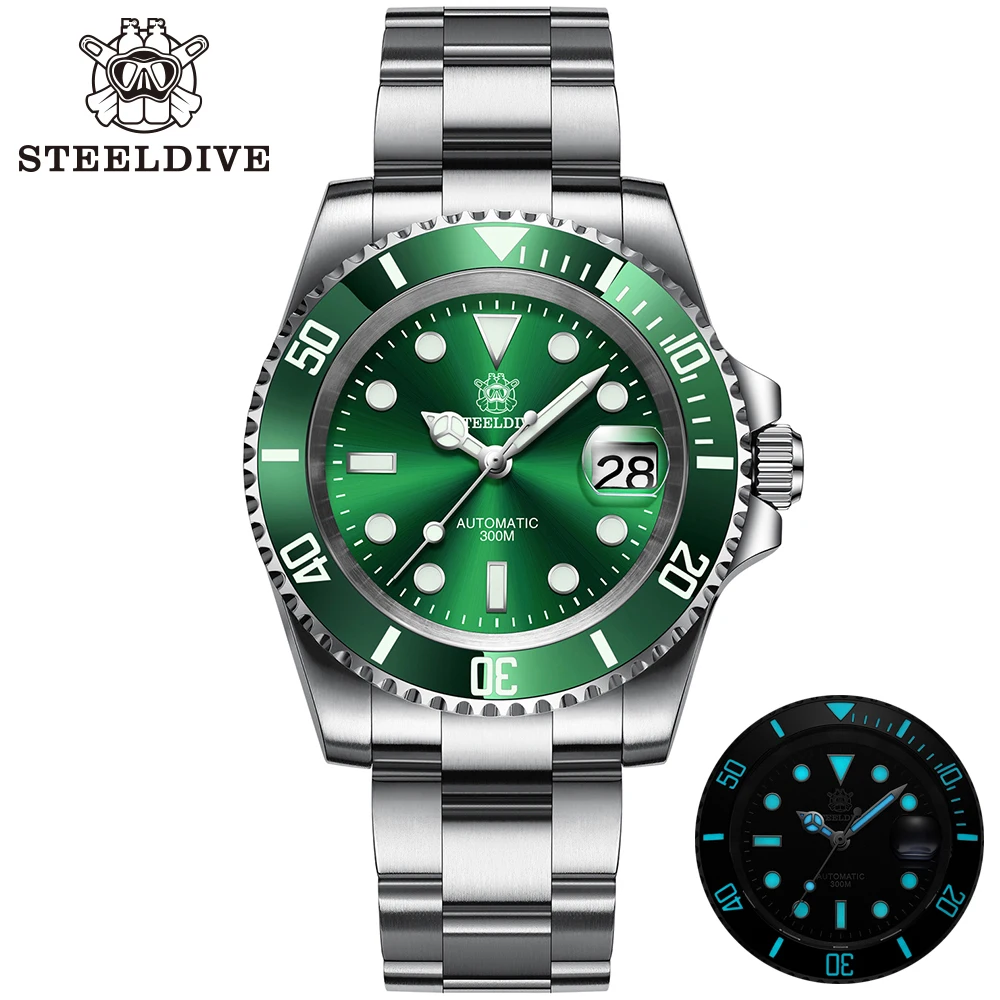 

Steeldive SD1953 Diver Diving Watch Stainless Steel Case Ceramic Bezel 30ATM Water Resistant Luminous Men's Mechanical Watch